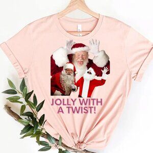 Jolly with a Twist Funny Santa Sweater Christmas Holiday Sweatshirt Santa Claus